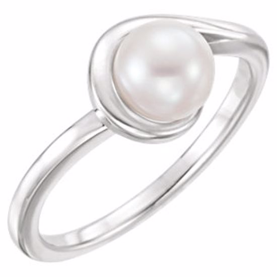 6486:6000:P 14kt White Freshwater Cultured Pearl Ring