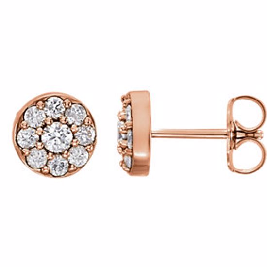 86288:6002:P 14kt Rose 1/2 CTW Diamond Earrings