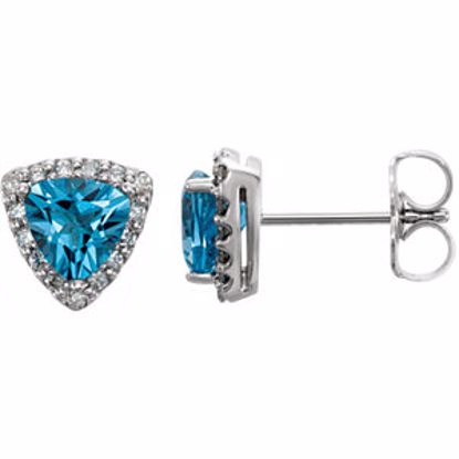 86275:6003:P Platinum Swiss Blue Topaz & .08 CTW Diamond Earrings 