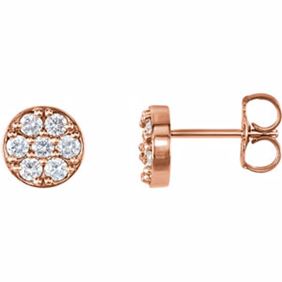 86289:6002:P 14kt Rose 3/8 CTW Diamond Earrings