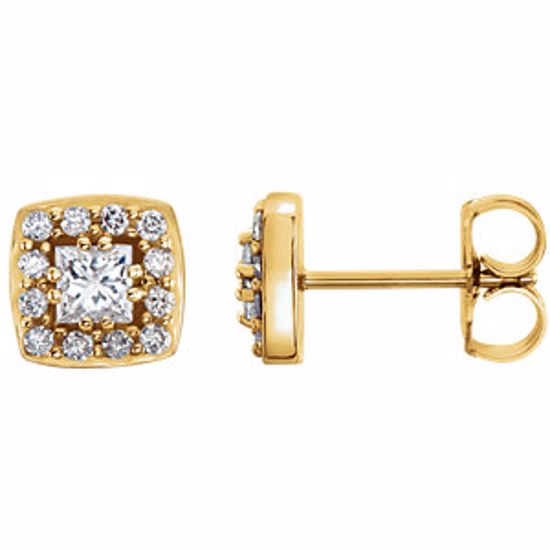 86287:6001:P 14kt Yellow 1/2 CTW Diamond Earrings 