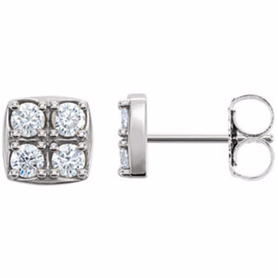 86286:6003:P Platinum 1/2 CTW Diamond Earrings