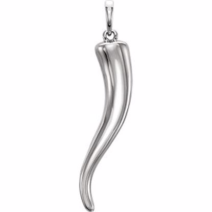 86276:6013:P Sterling Silver 30.68mm Horn Pendant