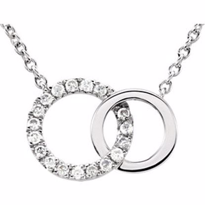 651938:60000:P 14kt White .06 CTW Diamond Circle 18" Necklace