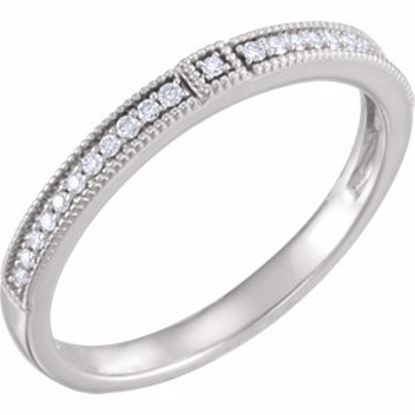 652009:100:P 14kt White .07 CTW Diamond Stackable Ring 