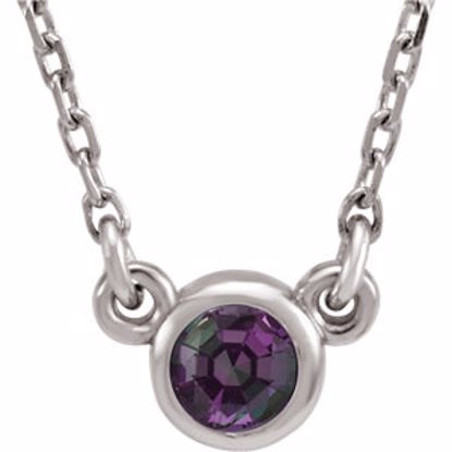 61134:60044:P Sterling Silver Imitation Alexandrite 16" Necklace