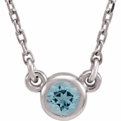 61134:60041:P Sterling Silver Imitation Aquamarine 16" Necklace