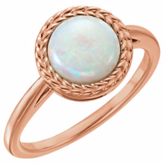 71804:60002:P 14kt Rose Opal Ring