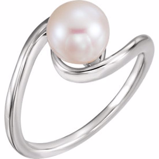 6483:6005:P Platinum 8mm Freshwater Cultured Pearl Ring