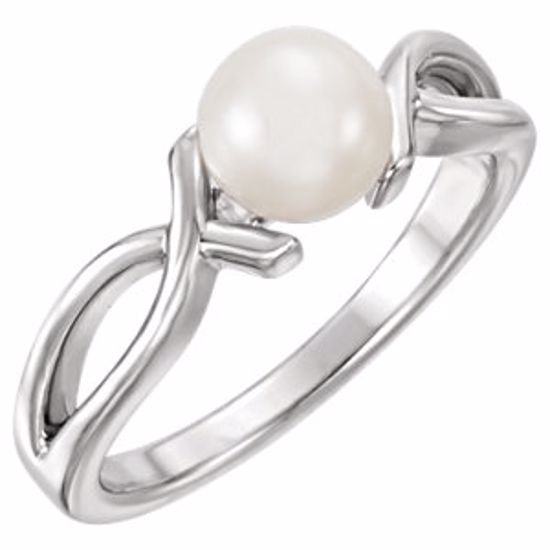 6487:6002:P Platinum Freshwater Cultured Pearl Ring