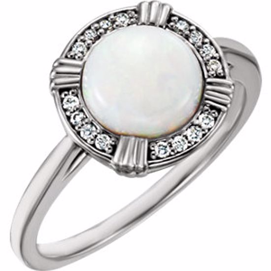 71805:6003:P Platinum Opal & .08 CTW Diamond Ring