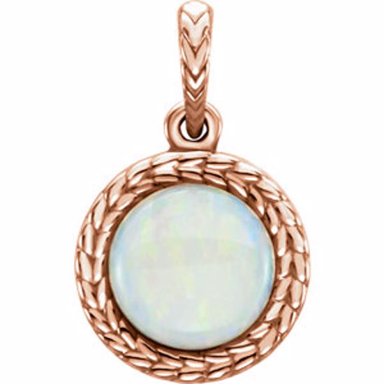 86283:6002:P 14kt Rose Opal Pendant