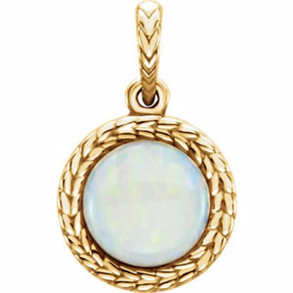 86283:6001:P 14kt Yellow Opal Pendant