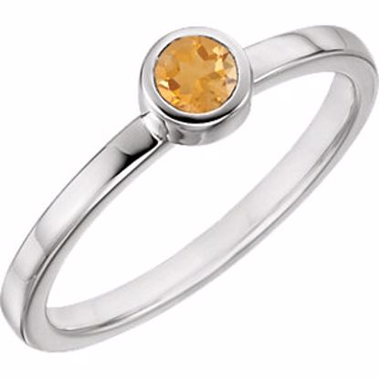 71806:6010:P Sterling Silver Imitation Citrine Bezel Ring