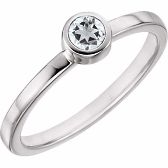 71806:6003:P Sterling Silver Imitation Diamond Bezel Ring