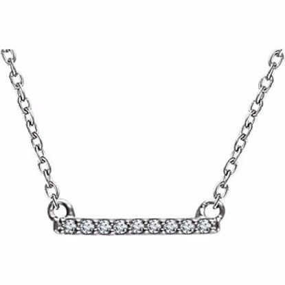 652017:60001:P 14kt White .07 CTW Petite Diamond Bar 16-18" Necklace