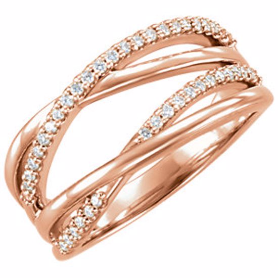 122775:6002:P 14kt Rose 1/5 CTW Diamond Ring