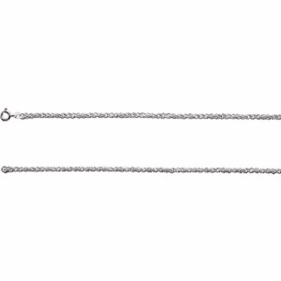 CH1040:60003:P Sterling Silver 2mm Rope 16" Chain with Spring Ring