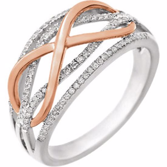 652038:60000:P 14kt White & Rose 1/4 CTW Diamond Ring