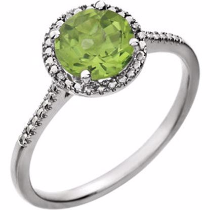 652049:60008:P Sterling Silver Peridot & .01 CTW Diamond Ring