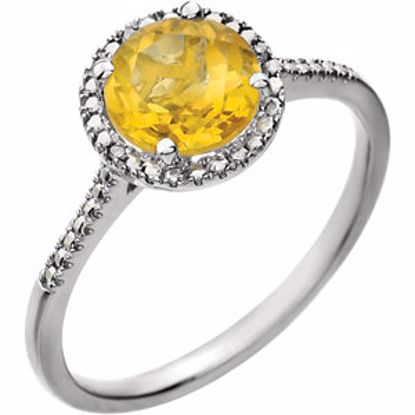 652049:60011:P Sterling Silver Citrine & .01 CTW Diamond Ring