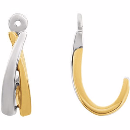 652031:60000:P 14kt White 14kt Yellow Gold Plated Earring Jackets