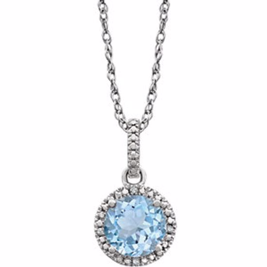 652051:60012:P Sterling Silver Sky Blue Topaz & .01 CTW Diamond 18" Necklace