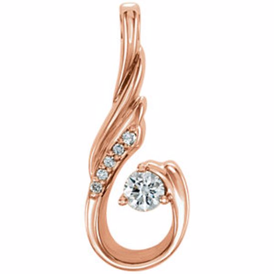 86294:1006:P 14kt Rose 1/8 CTW Diamond Pendant