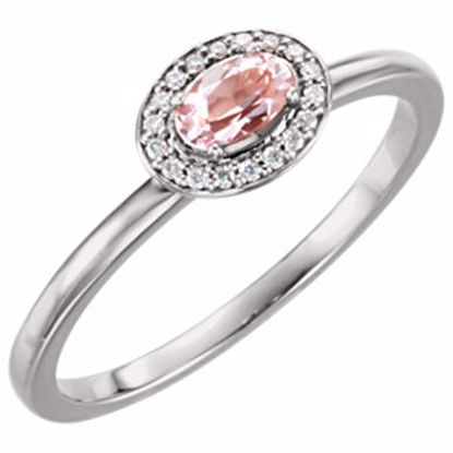 122744:600:P 14kt White Morganite & .05 CTW Diamond Ring