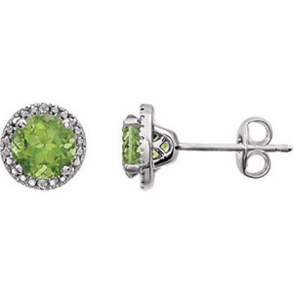 652050:60008:P Sterling Silver Peridot & .01 CTW Diamond Earrings