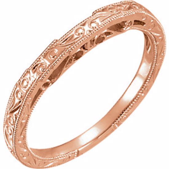 652053:109:P 14kt Rose Hand Engraved Band for 5.8mm Round Ring