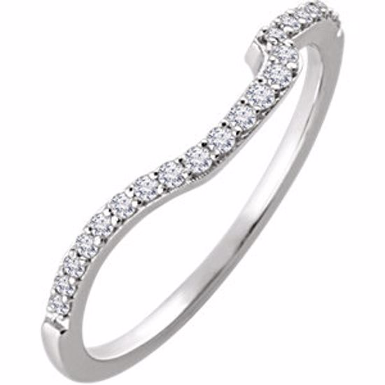 651997:113:P 14kt White 1/6 CTW Diamond Band for 7mm Cushion Ring