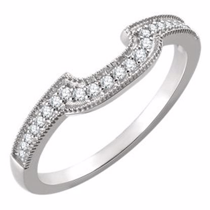 651998:111:P 14kt White 1/8 CTW Diamond Band for 6mm Cushion Ring