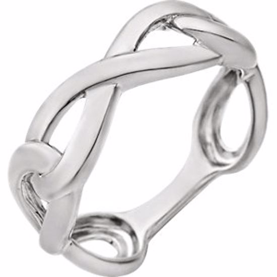 51585:60000:P 14kt White Infinity-Style Ring