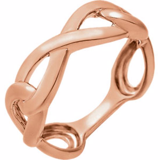 51585:60002:P 14kt Rose Infinity-Style Ring