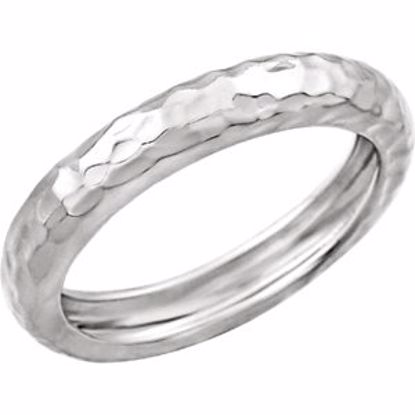 51586:60000:P 14kt White Hammered Ring