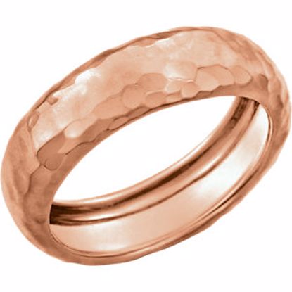 51587:60002:P 14kt Rose Hammered Ring Size 7