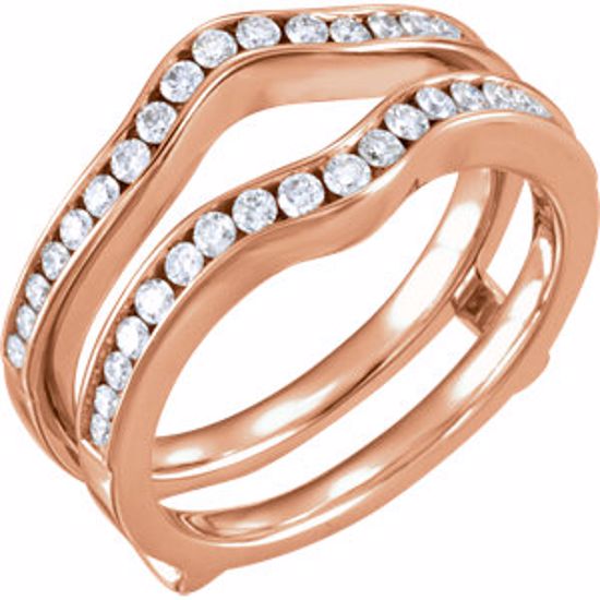 652103:102:P 14kt Rose 1/2 CTW Channel Set Diamond Ring Guard