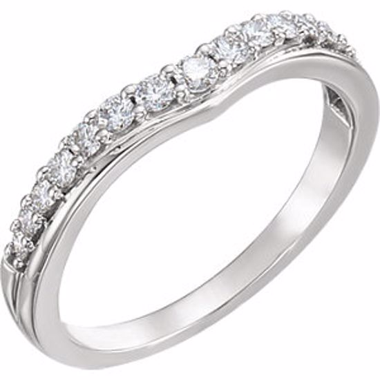 652104:100:P 14kt White 1/3 CTW Diamond Contour Band