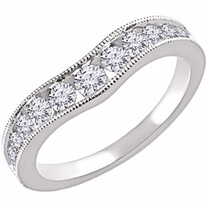 652105:100:P 14kt White 3/4 CTW Diamond Contour Band 