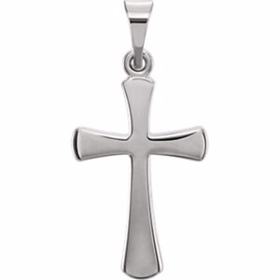 R41276:1006:P 14kt White 23.2x11.4mm Cross Pendant