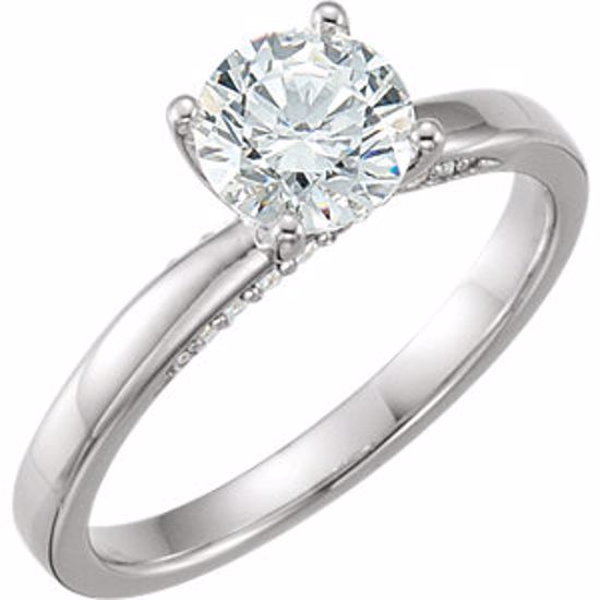 652066:70000:P 14kt White 6.5mm Round Forever Brilliant®Moissanite Ring