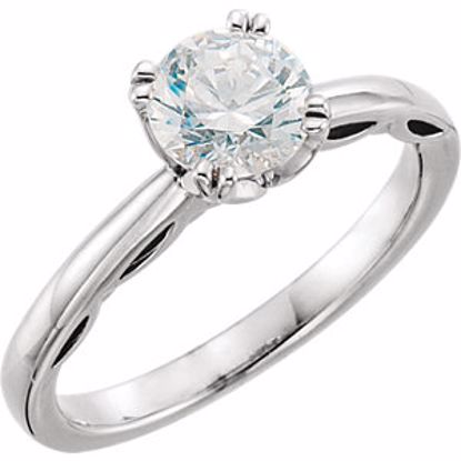 652065:70000:P 14kt White 6.5mm Round Forever Brilliant®Moissanite Ring