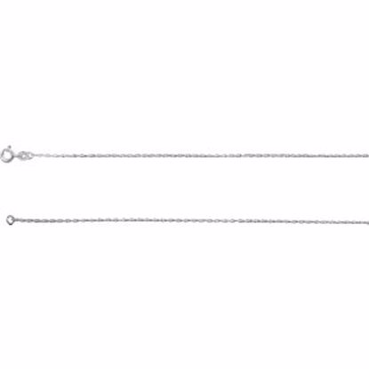 CH1057:60001:P Sterling Silver .85mm Rope 16" Chain with Spring Ring