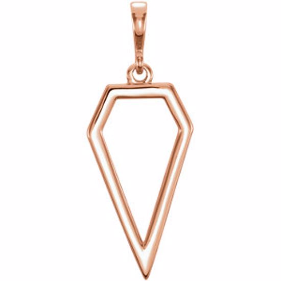 86310:103:P 14kt Rose Geometric Pendant 