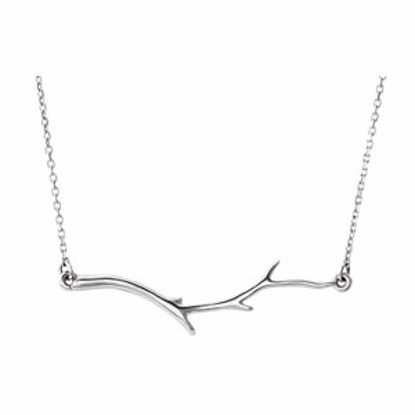 86311:101:P 14kt White Branch 16" Bar Necklace