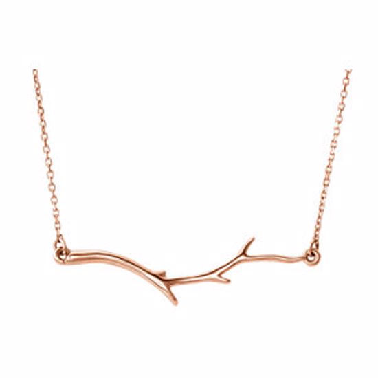 86311:103:P 14kt Rose Branch 16" Bar Necklace