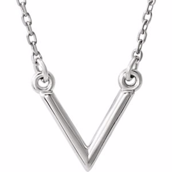 86321:1004:P Platinum "V" 16.5" Necklace