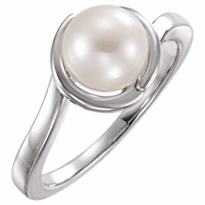 6481:6003:P 14kt White Freshwater Cultured Pearl Ring