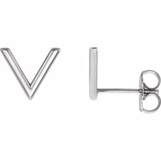 86323:110:P Sterling Silver "V" Earrings